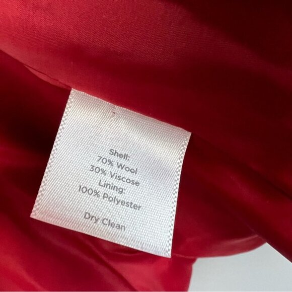Talbots Red Wool Blend Blazer Jacket Petite 14P One Button LIned - Picture 5 of 6